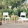 317726 vidaXL Garden Chairs 2 Pcs White Polypropylene