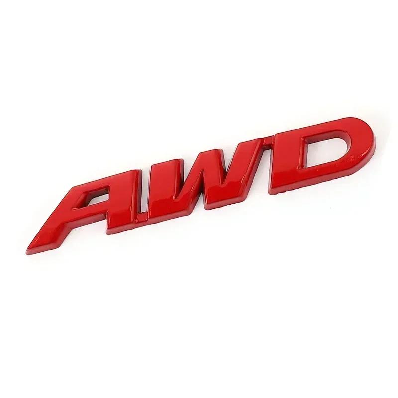 3D Metal AWD Letters Rear Trunk Fender Emblem Badge Sticker Decals For Honda CRV HRV Highlander Car Styling Accessories GI7