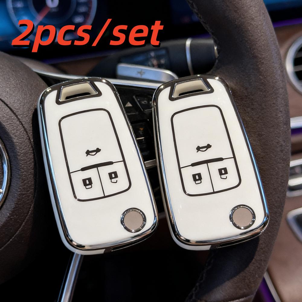 2pcs Car Key Case Covers For Opel Astra Corsa Mokka Buick Chevrolet Cruze Aveo Malibu Trax Sail