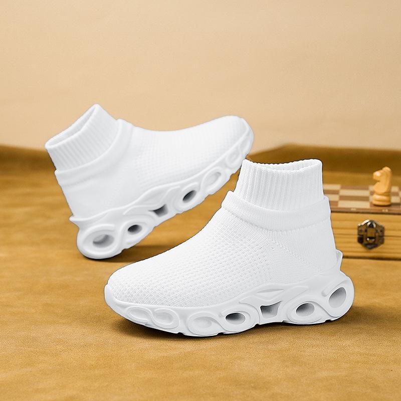 

Children s socks and shoes Men s and girls fashionable breathable comfortable non-slip soft-soled casual running shoes sports flying woven shoes 27