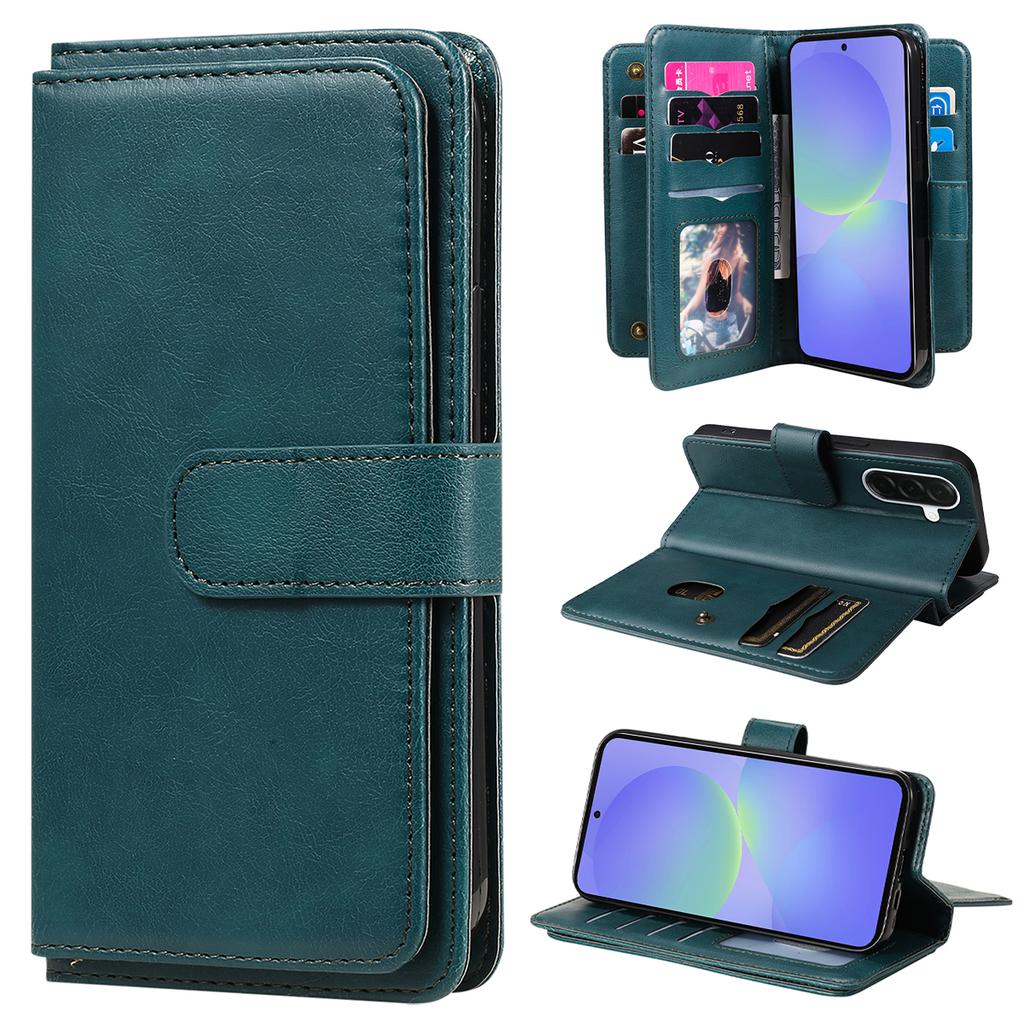 For Samsung Galaxy A37 5G Leather Case with 10 Card Holder Phone Cover Stand