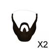 2x Mustache Fake Beard Costume Dress Up False Beards Makeup Halloween Party Supplies, Holiday