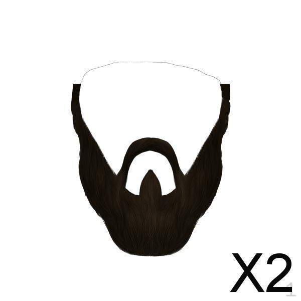 2x Mustache Fake Beard Costume Dress Up False Beards Makeup Halloween Party Supplies, Holiday