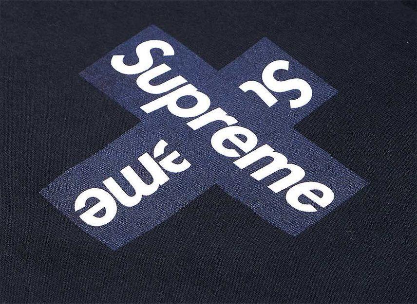 Supreme Cross Box Logo Tee Navy