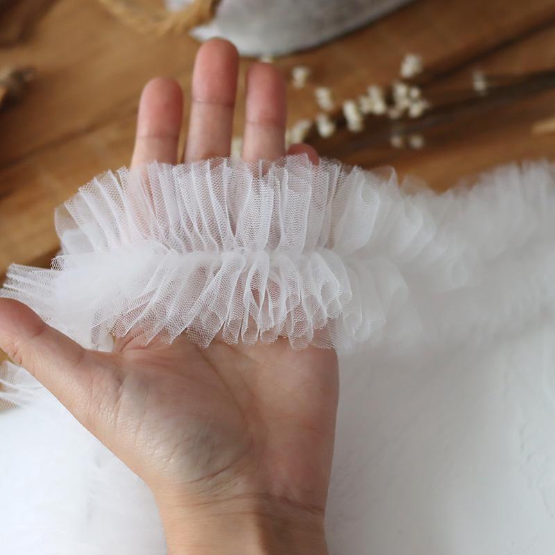 Handmade Lace Trim: Mesh for Baby Clothes, Curtains, Skirts, Pleated Decorative Fabric