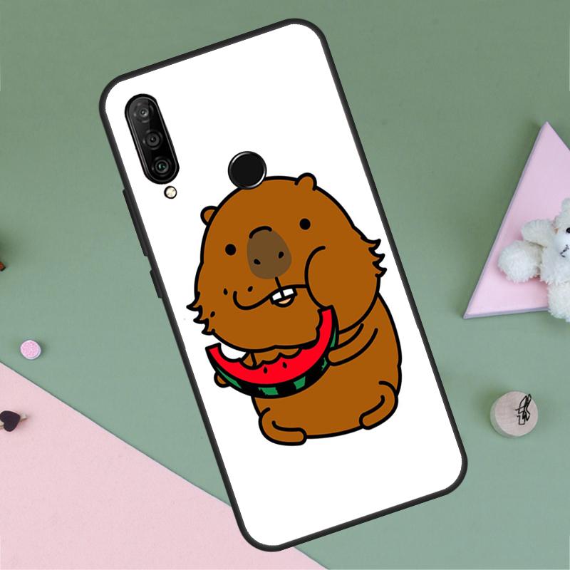 Süßes Cartoon-Capybara Für Huawei P20 P40 Lite P60 P30 Pro Nova 5T 9 10 SE 12s 12i 11i Y90 Y70 Y60 Y61 Y72 Y91 Hülle