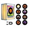 Magnete per Giradischi con Luce Notturna, Magnete per Frigorifero in Vinile, 9 Dischi Programmabili, Memoria da 128MB, Nessuna Musica, Luce LED Personalizzabile, Personalizzazione Magnetica NFC