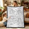 Kids Coloring Blanket Family DIY Painting Activity Gift Animal Themed Soft Throw