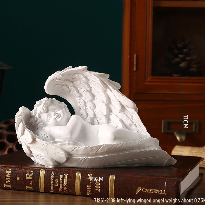Americká Retro Evropská Pryskyřičná Figurka Anděla: Bílá stolní dekorace pro malé dívky