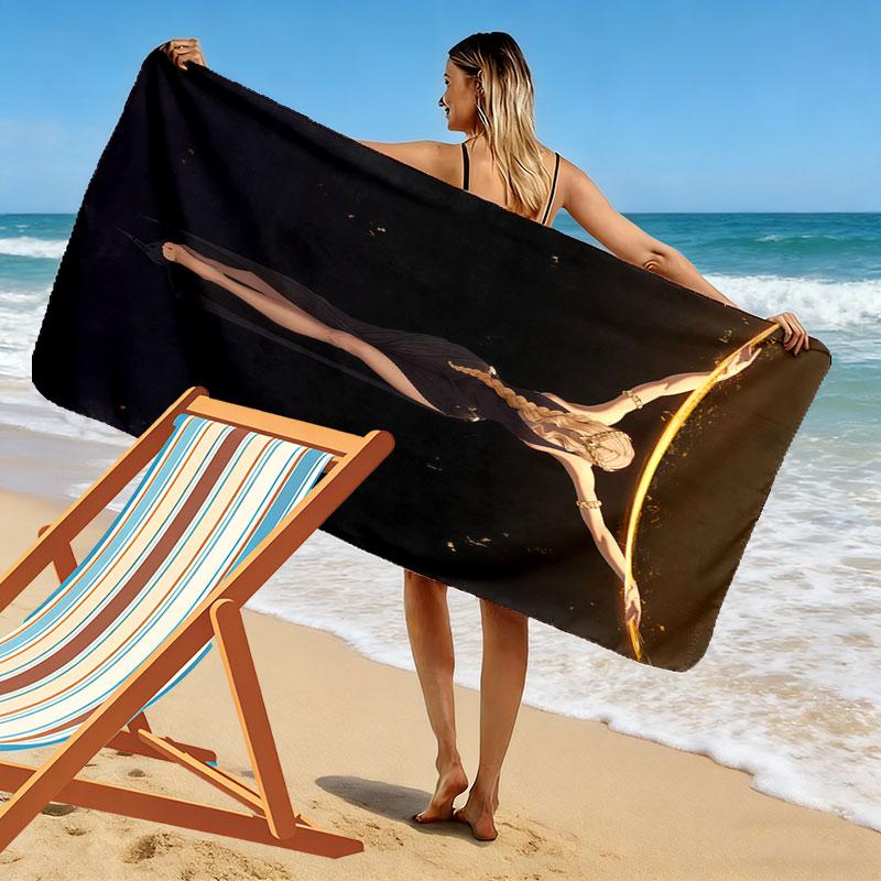 Fia Death Print Beach Towel, Large Soft Quick Dry Towel for Beach Camping Swimming