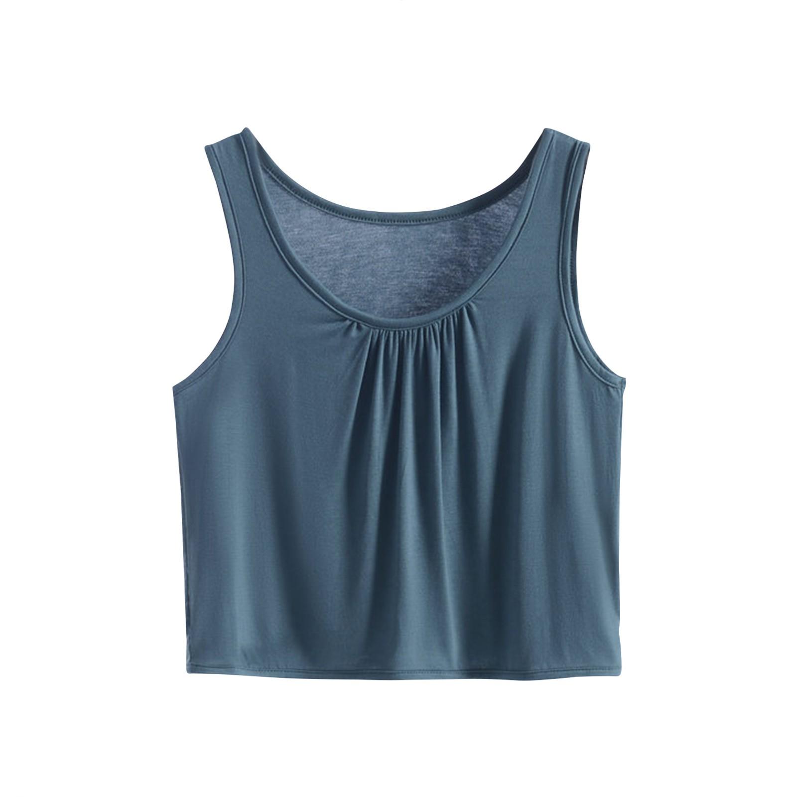 

Женский модный однотонный короткий жилет-топ XXXXXXL синий