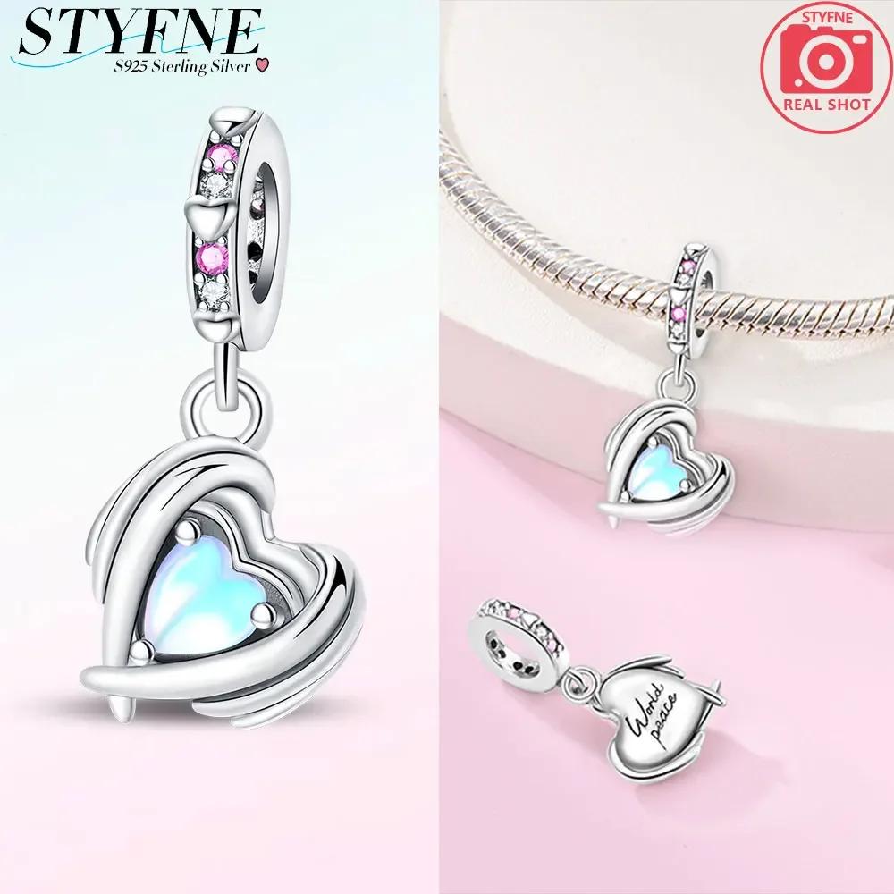 

Authentic copper Luminous Star Shape Bottle Wings Moon Fourleaf Shamrock Heart Bead Charms Compatible With Bracelets Women Diy Fine Gift Accessory Se (as the picture-63222-)-