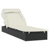 Sun Lounger with Foldable Canopy Black 213 x 63 x 97 cm Poly Rattan