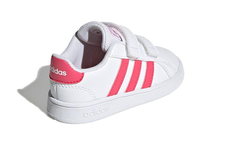 Adidas Neo GRAND COURT Low top Skateboard Shoes White Pink Infant And Toddler EF0115