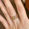 Hollow out flower dot diamond rings for women new in fashion light luxury glossy ring wedding adjustable dreamy wedding