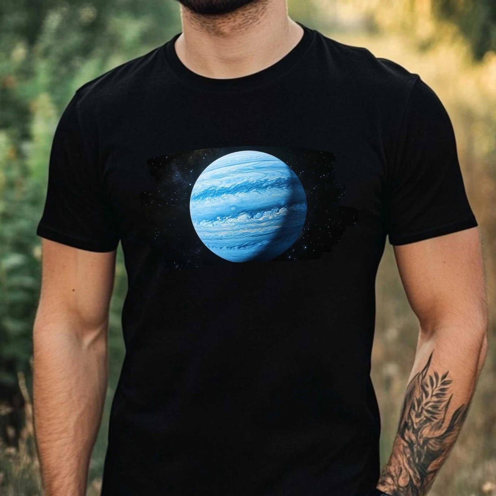 T-Shirt Herren Blauer Planet Motiv Baumwolle Größe XS bis 5XL XXXL