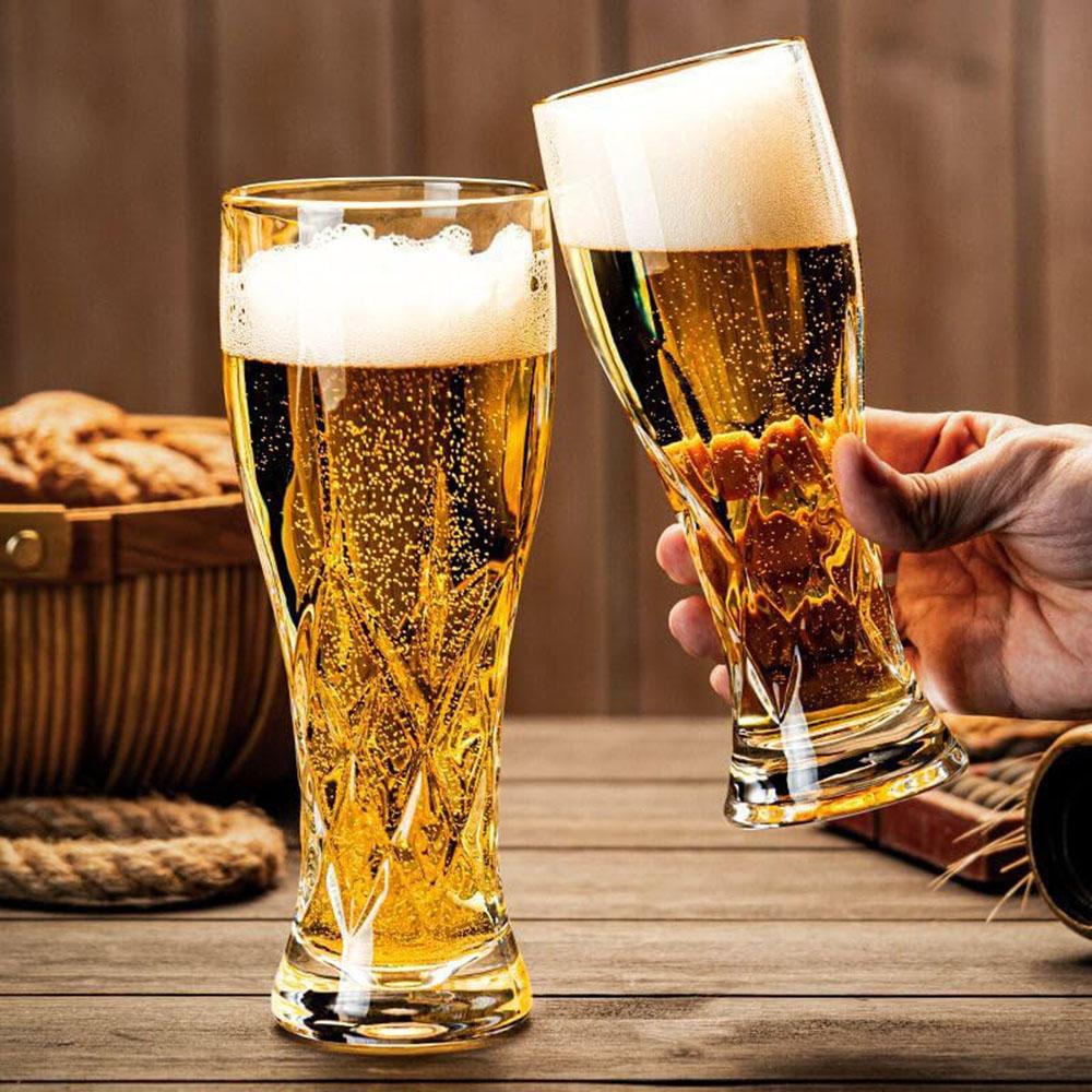 330ml/500ml High-end Craft Beer Glass Creative Carved Beer Glass Cold Drink Cup Household Large Capacity Water Cup Bar Glassware