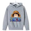 Anime One Piece Luffy Skull Logo Print Hoodie Kids Pullover Hooded Sweatshirt Autumn Streetwear Children Tops