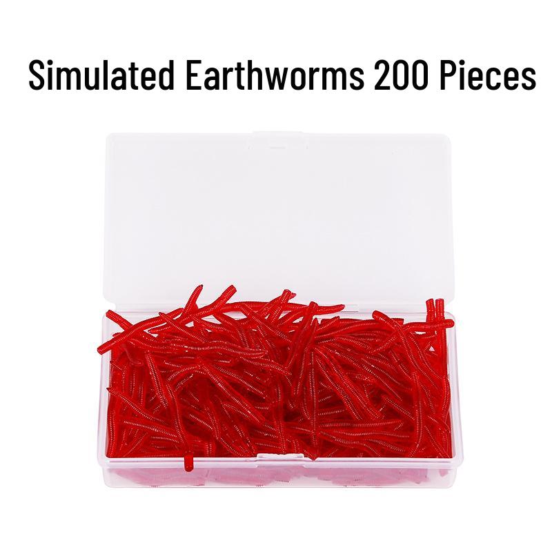 

Коробка с 200 силиконовыми приманками в виде земляных червей и мотыля с рыбным запахом для ловли карпа