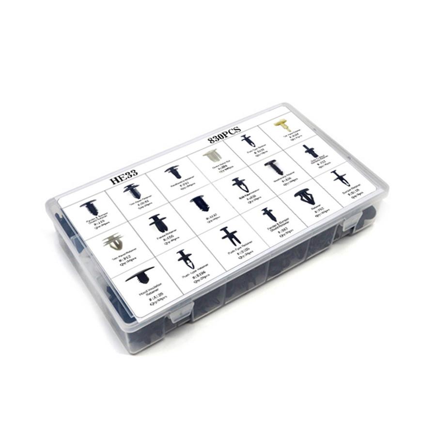 830PCS Mixed Auto Fastener Universal Car Boxed Packing Clip Fender Fixed Clamp T