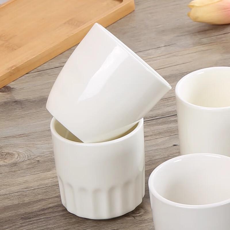 Thickened Ceramic Restaurant Tea Cups (10-Pack)