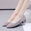 2023 Summer Women's Transparent Shoes Female Breathable Mesh Sandals Woman Party Sequins Low Heels Women Silver Big Size Sandals
