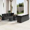 VidaXL Ensemble de Canapés de Jardin 11 Pièces avec Coussins en Poly Rattan Noir 3363669