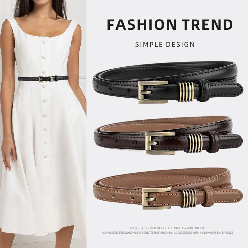 New Trendy Simple Retro Women's Genuine Leather Belt Decorative Jeans Belt Dress Accessories Belt Women