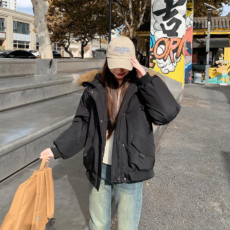 New cotton-padded clothes women's short coat thickened cotton-padded jacket loose fashion hooded winter small cotton-padded clothes