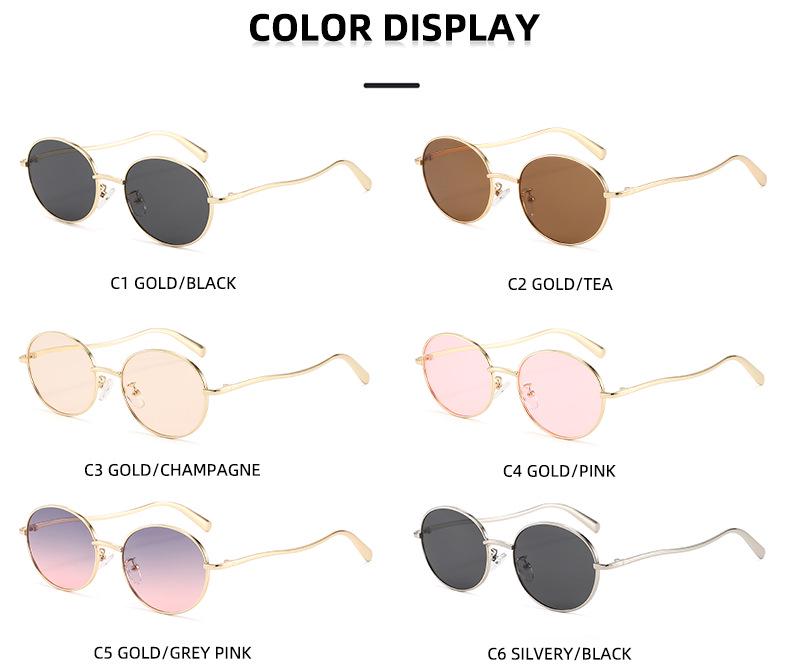 2026 European & American Style Unisex Round Frame Sunglasses - Trendy Metal Design