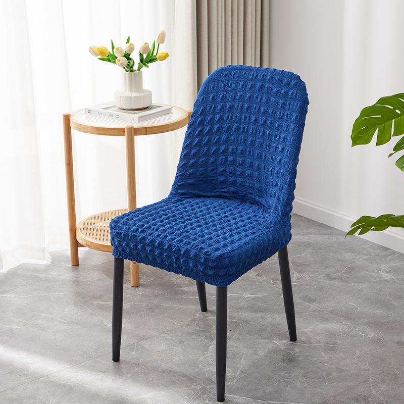 

Утолщенная пряжа с пузырьками, цельный эластичный изогнутый чехол для стула для отеля, отеля, светлый, роскошный, обеденный чехол для стула, чехол для стула 44*40*40cm сапфировый