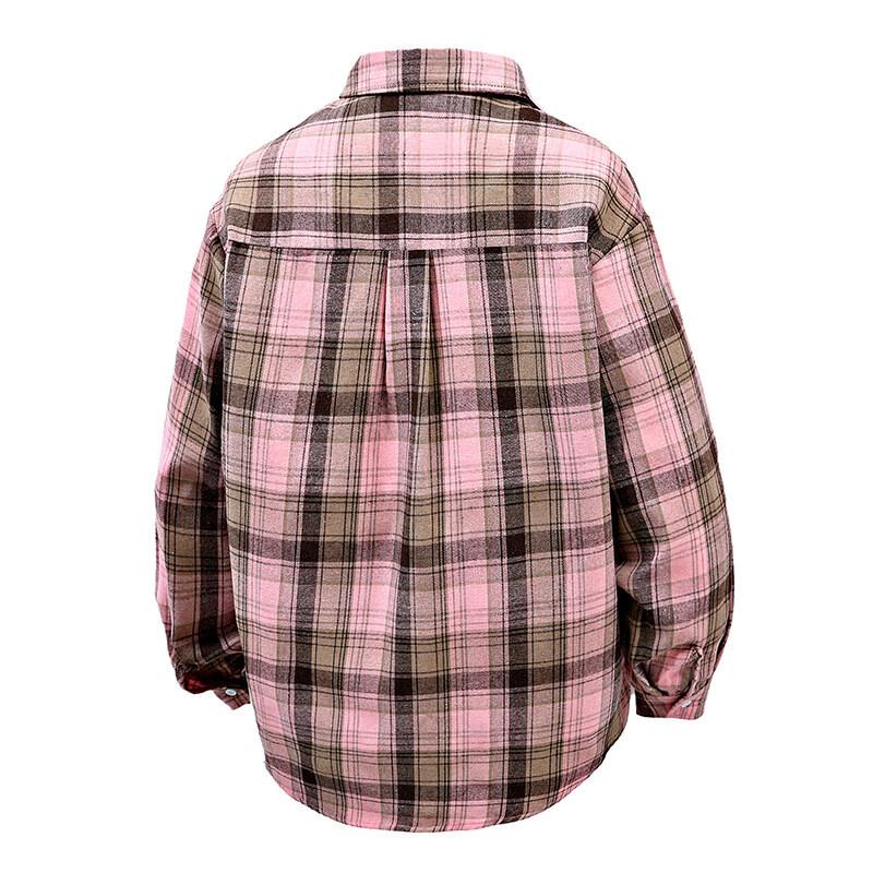 Mens Casual Loose Plaid Turn Down Collar Long Sleeve Shirt Outerwear