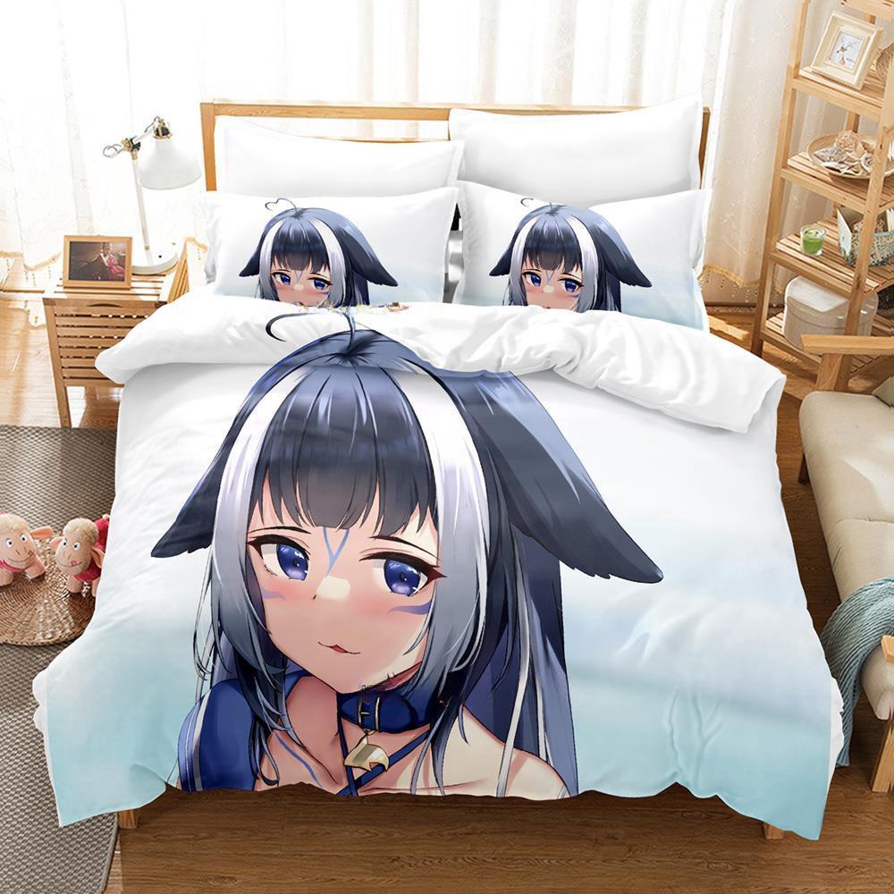 Anime Kawaii Girls Shylily Bedding Set Single Twin Full Queen King Size Bed Set Adult Kid Bedroom Duvet Cover Sets Home Textiles