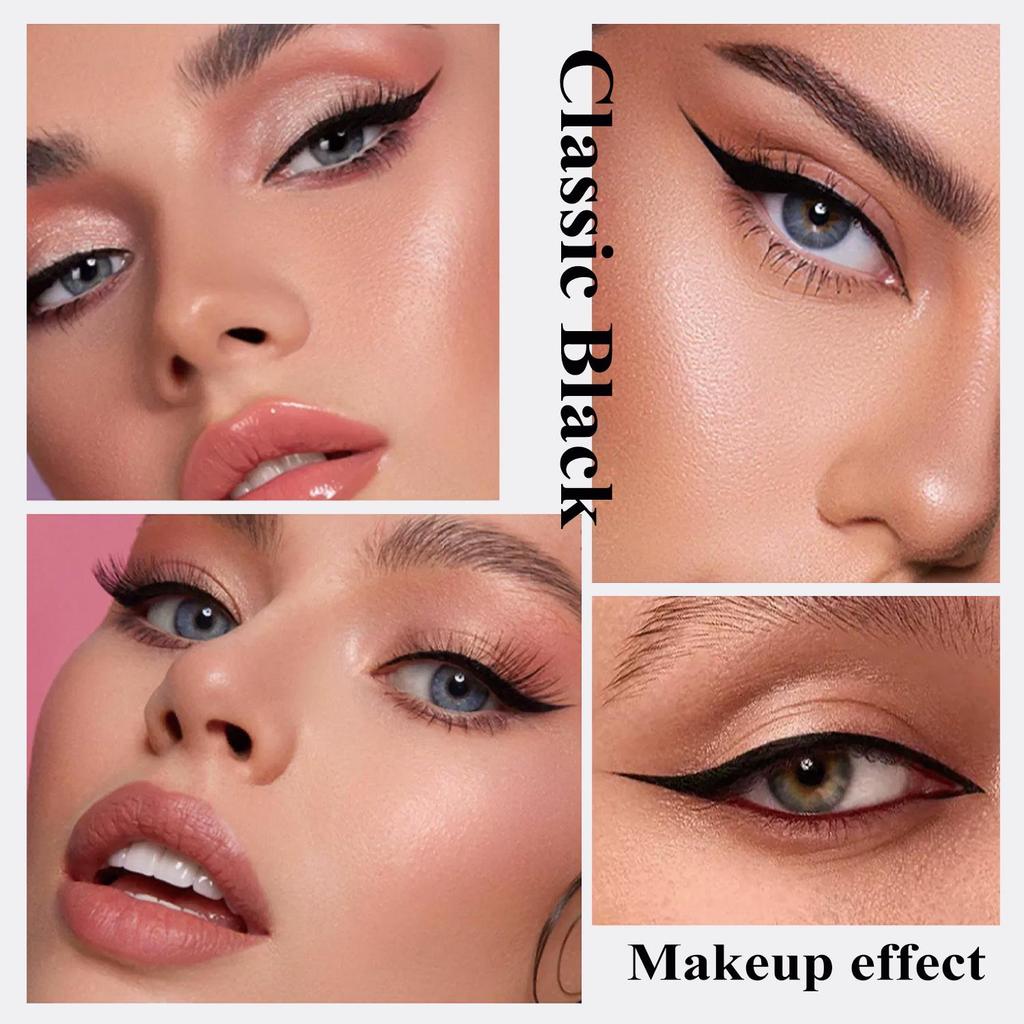 Wasserfester flüssiger Eyeliner, wisch- und wischfest, langanhaltend, Schwarz