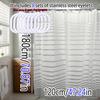 Simple white striped semi-transparent shower curtain, dry-wet separated partition curtain, private bathroom shower curtain