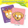 Alphabet Flash Cards,Giant Abc Animal Flash Cards For Toddler 3-5,26 Lowercase And Uppercase Letter Cards