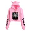 Women's Cat Ear Hoodie with Berserk Print - Cropped Style