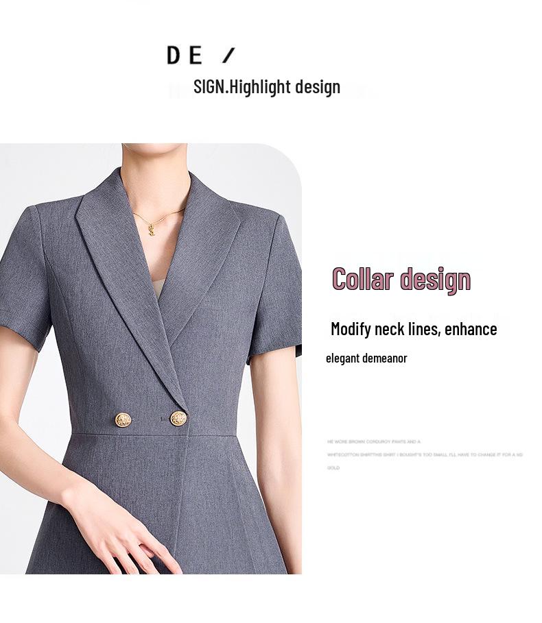 Elegant Women's Short-Sleeved Suit – Summer 2025 Goddess Style for Managers