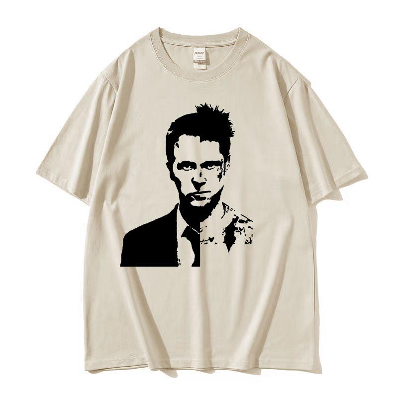 Vintage Fight Club Print Graphic Tee Shirt Unisex's High Quality Fashion Cotton T-shirt Summer Casual Oversized T Shirts Streetwear