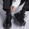 Fashion Thick Sole Business Formal Men's Leather Brogue Shoes Platform Dress On Sale Low Price Fashion 2024 Male Casual Shoe Trend Pu