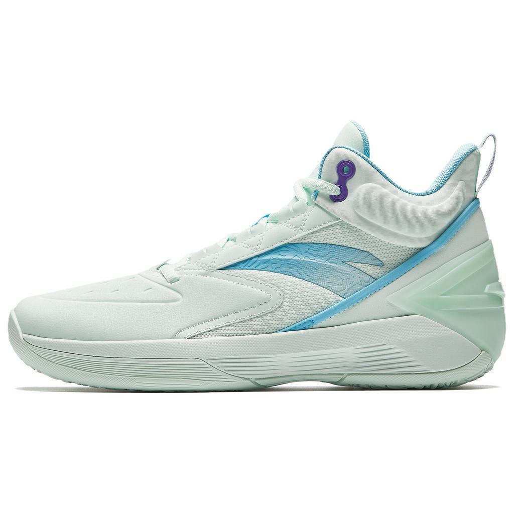 Anta Attack BM Cement Nemesis Performance Sports Leather Non-Slip Wear-Resistant Grip Low-Top Basketball Shoes Men Sneaker Green Blue 912531604Q-4