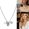 Statement Charm Necklace, Heart Star Angel Wing Pendant Design On 50cm Alloy Collarbone Chain for Everyday Styling and Gift Giving