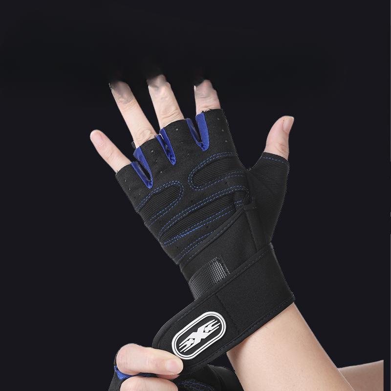 Sports and Fitness Half finger Gloves Extended Wristband Men and Women Equipment Training Anti Slip Calluse Barbell Cycling Outdoor Gloves