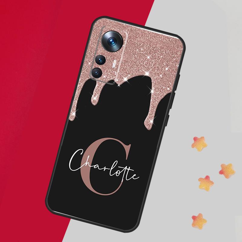 Personalised Name Slim Liquid Glitter Case For Xiaomi 14 13 11T 12T 13T Pro 12 Lite 12X POCO X3 X5 Pro X4 F4 M5 M5s F3 F5 Cover