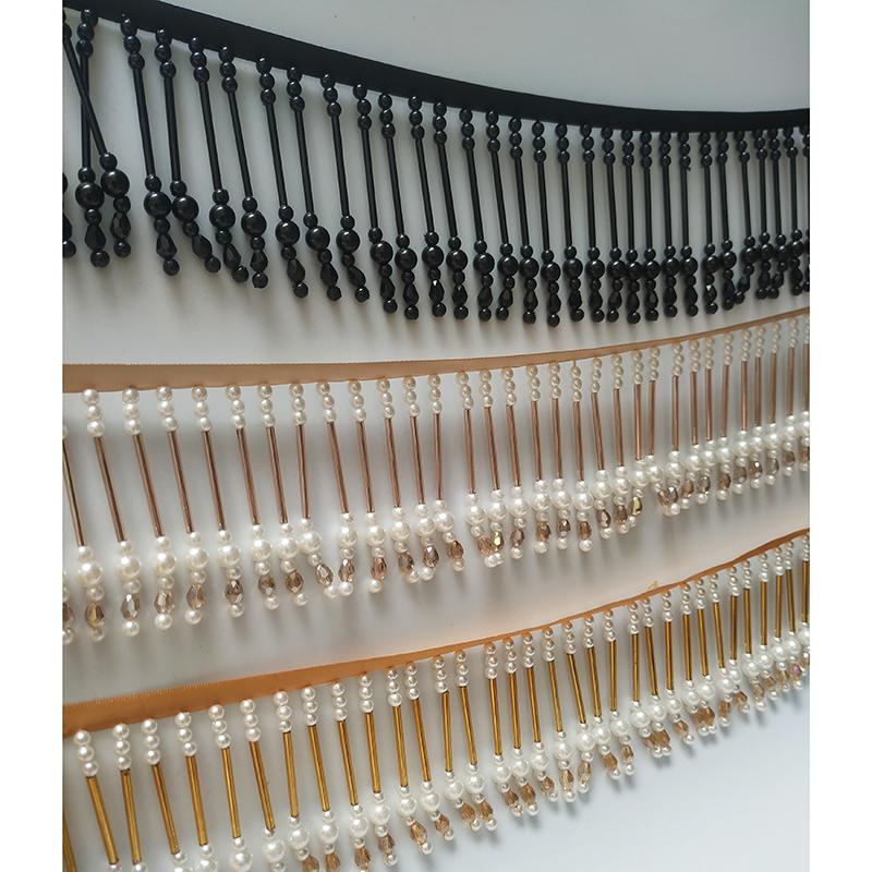90 cm Rohr Perlen Spitzenbesatz Quaste Perlen Spitzenbesatz Für Diy Bühnenkleidung Latein Kleid Vorhang Fransen Dekor Handwerk