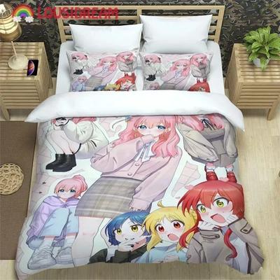 Anime Girl Lonely Rock Art Print Bedding Set Printed Duvet Cover Pillowcase Single Double Queen Super King Size Sets