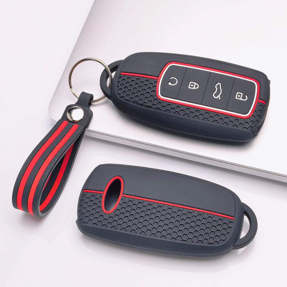 Schlüsselabdeckung für Chery Tiggo7 Tiggo8 Tiggo5X Arrizo5 Arrizo6 mit Schlüsselanhänger Kratzschutz Stoßfester Schutz Weiche Grifftextur