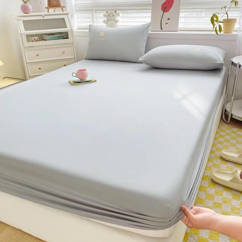 Spannbettlaken, luxuriöser Matratzenbezug aus ägyptischer Baumwolle, bestickte Tagesdecken, elastische Bettwäsche, weiches Bettlaken, kein Kissenbezug