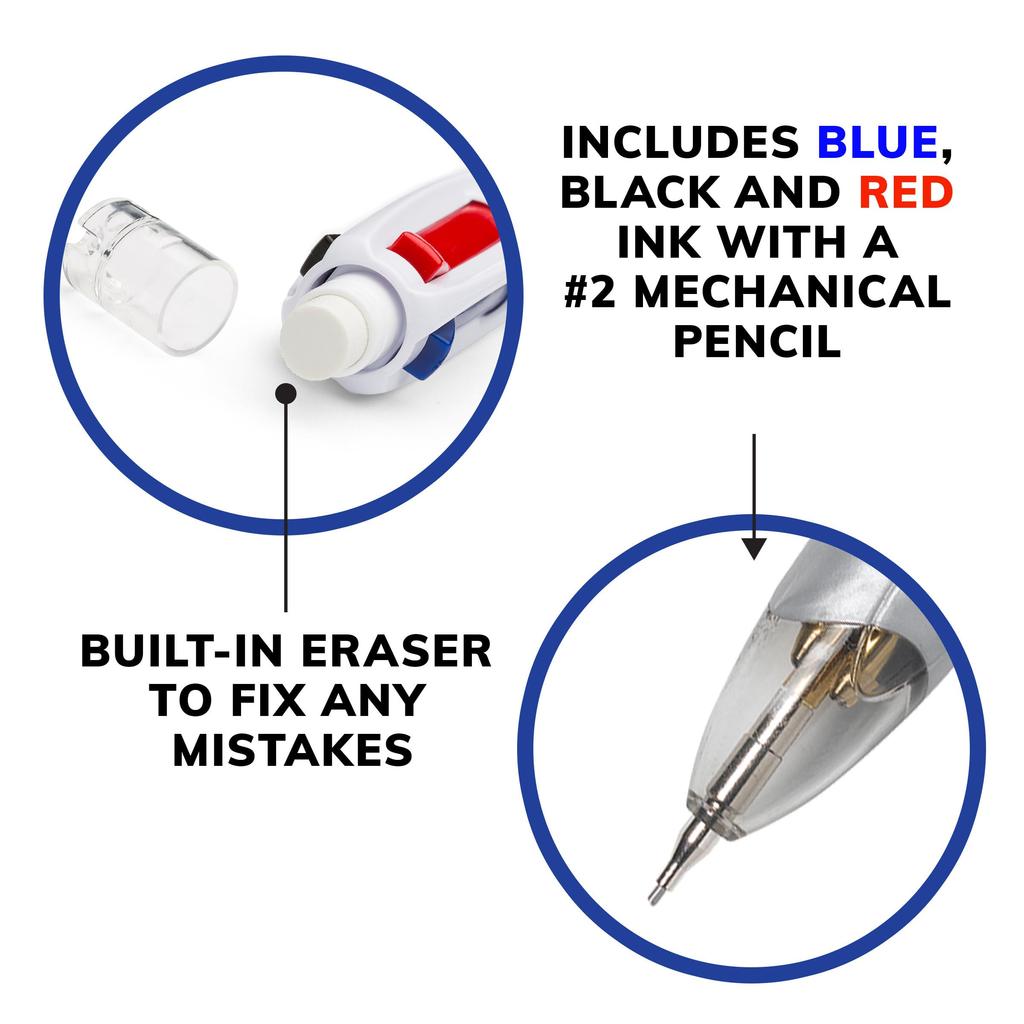Retractable Ballpoint Pen with Mechanical Pencil BIC. 4-Color 3-in-1