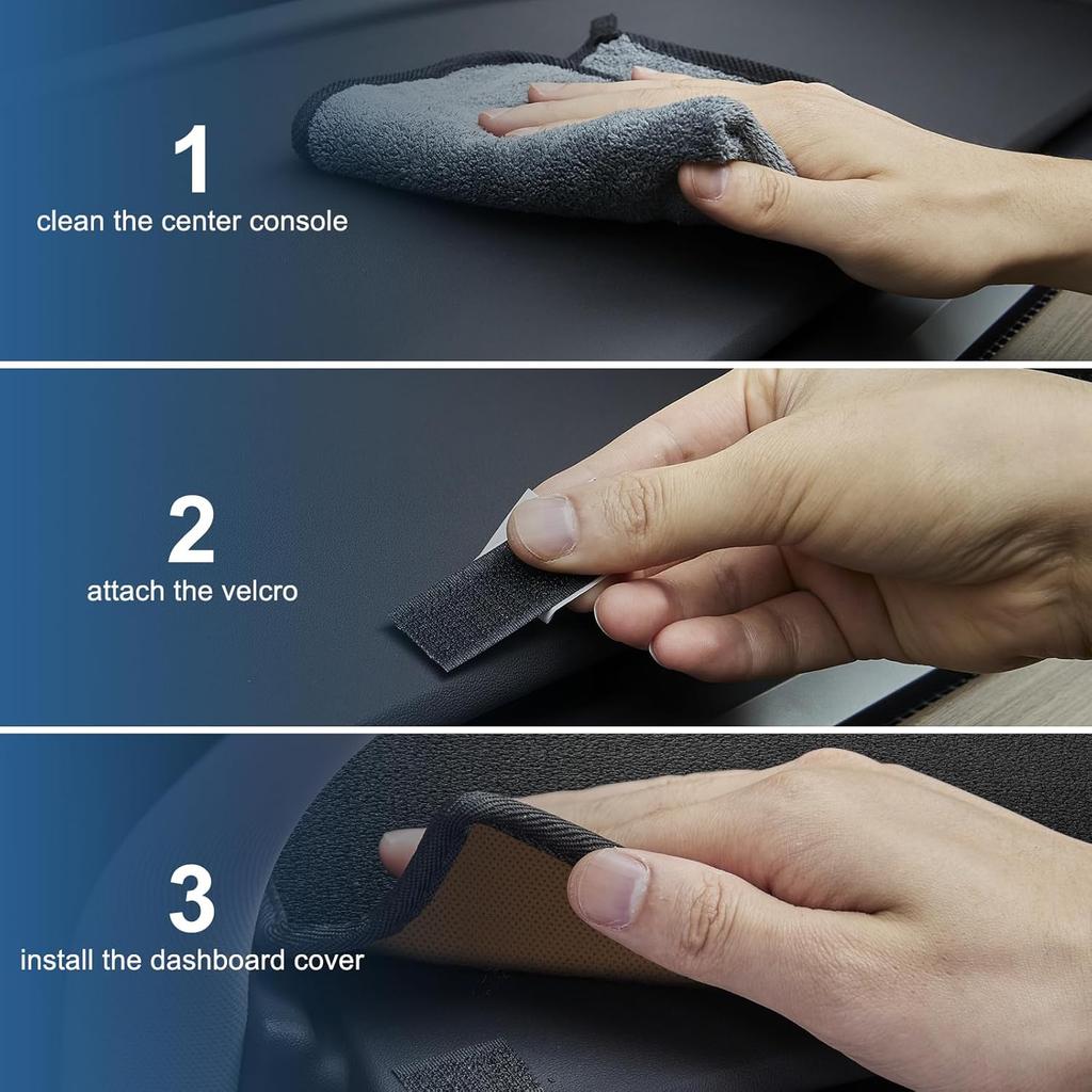 Leather Dashboard Dash Cover Mat Carpet PU Compatible With - Chevrolet Silverado&GMC Sierra 1500/2500HD/3500HD(Non-Compatible Hyundai Sonata NF)